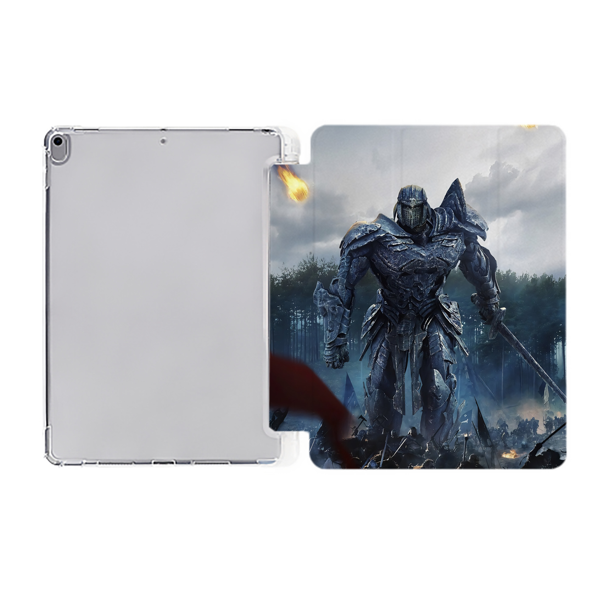 （画像用） Transformers トランスフォーマー IPad ケース ペン収納付き 三つ折りスタンド PUレザー×シリコン 対応機種9.5/10.5/10.9インチ